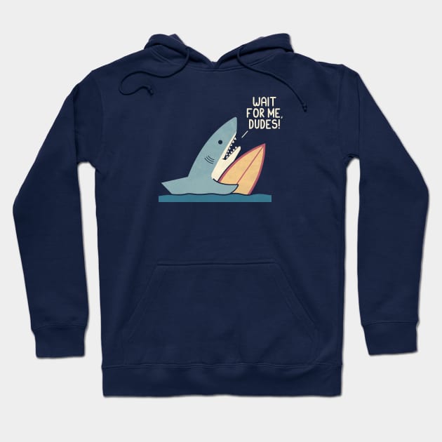 Surfer Shark Hoodie by HandsOffMyDinosaur